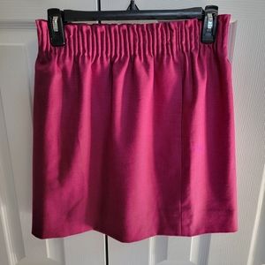 J. Crew Mercantile All Day A-Line Mini Skirt Fuchsia Wool Blend Women’s Size 0